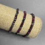 Bracelet Sapphire and Ruby Natural Stone Faceted Cube 4.5 mm Diameter, 18 cm Length (Stretch)