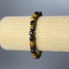 Tiger’s Eye Bracelet, Natural Stone Faceted Cubes, 7mm diameter, 18cm length (stretch)