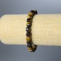 Tiger’s Eye Bracelet, Natural Stone Faceted Cubes, 7mm diameter, 18cm length (stretch)