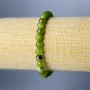 Bracelet Jadeite Canadian Natural Stone Smooth Bead, diameter 6.5mm, length 18cm (stretch)