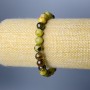 Bracelet Green Garnet natural stone smooth ball, diameter 8mm±, length 18cm (stretch)
