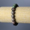 Watermelon Garnet Bracelet Natural Stone Smooth Bead, 10mm diameter ±, length 18cm (stretch)