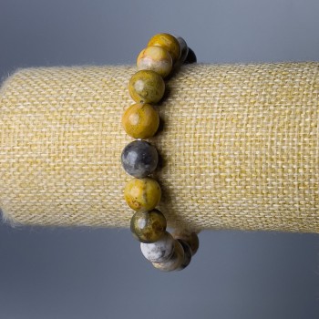 Agate Bracelet Moroccan Natural Stone Smooth Bead, 11mm diameter ±, length 18cm (stretch)