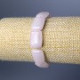 Rose Quartz Bracelet - Natural Stone - Rectangular Link, 13x18mm, approx. 18 cm (stretch)