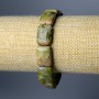 Jasper Geothroph (Heliotrope) Bracelet - Natural Stone, Rectangular Link, 13×18 mm ±, Length 18 cm (stretch)