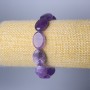 Amethyst Bracelet with Natural Stone, oval links, 13×18 mm, stretchy, length 18 cm
