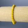 Bracelet Yellow Jadeite Smooth Beads, 6.5 mm diameter, length 18 cm (stretch)