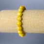Bracelet Yellow Jadeite Smooth Bead, diameter 10mm ±, length 18cm (stretch)