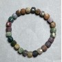 Bracelet Green Jasper Natural Stone Faceted Cube, 7mm diameter ±, length 18cm (stretch)