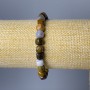 Bracelet Jasper Natural Stone Beaded Cube, 7mm diameter, length 18cm (stretch)