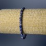 Iolite Bracelet, natural stone, faceted cube, diameter 4 mm ±, length 18 cm (stretch)