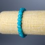 Bracelet Aquamarine natural stone faceted cube, diameter 7mm+-, length 18cm (stretch)