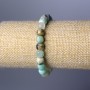 Chrysocolla and Lapis Lazuli bracelet with natural gemstone faceted cube, diameter 7mm±, length 18cm (stretch)