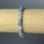 Aquamarine Bracelet with Natural Faceted Stone Cubes, 7.5 mm diameter, stretchy 18 cm