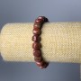 Red Jasper Bracelet with Faceted Cube Natural Stone, 8.5mm diameter, 18 cm length (stretch)