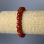 Carnelian Bracelet with Faceted Cubic Beads, 8.5 mm diameter, 18 cm length (stretch)