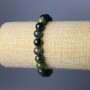 Diopside Bracelet, Natural Stone, Smooth Beads, 9mm diameter ±, 18cm length (stretch)