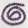 Natural Amethyst Beads Crystal Ball Beads on Thread, 8mm diameter, 38cm length