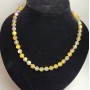 Opal Glass Beads Yellow Matte Hameleon Smooth Round Beads, diameter 8mm±, length 49cm±
