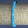 Bracelet Aquamarine Natural Stone Faceted Bead, diameter 6mm, length 18cm (stretch)