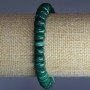 Malachite Bracelet, natural stone, smooth rondelle, diameter 9×5 mm ±, length 18 cm (elastic)