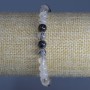 Rutilated Quartz Hairy Bracelet | Natural Stone Bead, Smooth Round Bead, 6.5 mm diameter, 18 cm length (stretch)