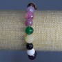 Bracelet Assortment of Natural Stone with Faceted Bead, diameter 10mm±, length 18cm (stretch)