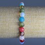 Bracelet Assorted Natural Stone Beads Chunky Ball 8mm diameter, 18cm (stretch)