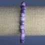 Lepidolite Bracelet with Natural Stone, Faceted Cubes, 7mm (approx.), Length 18 cm (stretch)