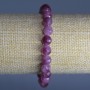 Bracelet Tourmaline Rubinelite natural stone faceted bead, diameter 8mm±, length 18cm (stretch)