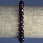 Bracelet Turmaline Rubyelit Natural Stone Faceted Rondelle, 8x6mm, length 18cm (stretch)