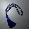 Sodalite Prayer Beads natural stone smooth round beads 8.5mm diameter, 33 beads with metal inserts