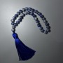 Sodalite Prayer Beads natural stone smooth round beads 8.5mm diameter, 33 beads with metal inserts