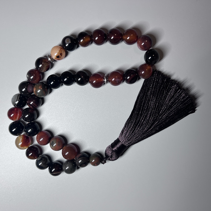 Carnelian Beads Natural Stone Smooth Round Beads, diameter 12mm, 33 beads, with metal inlays