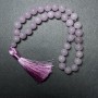 Rosary Beads Pink Quartz Natural Stone Smooth Bead, diameter 12.5mm±, 33 beads, with metal accents