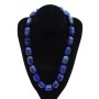 Lapis Lazuli Necklace Natural Stone Multistrand Diamond-cut Beads, 15×20 mm, diameter, length 52 cm
