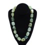 Necklace of natural prehnite with a multifaceted stone, diameter 14×20mm ±, length 52 cm ±
