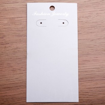 Earring Display Card 11.5×6 cm, white cardboard, pack of 100