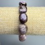 Charoite Bracelet, natural stone, large rondelle, diameter 12x14mm ±, length 18cm ± (stretch)