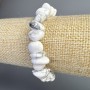 Howlite Bracelet natural stone tumbled, diameter 12x7mm±, length 18cm± (stretch)