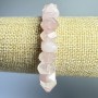 Bracelet Rose Quartz natural stone faceted rondelle, diameter 10x7mm ±, length 18cm ± (stretch)