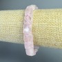 Bracelet Pink Quartz natural stone flat faceted cube, diameter 9x9x5, 5mm+-, length 18cm+- (stretch)