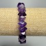Bracelet Amethyst natural gemstone faceted rondelle, diameter 10×7mm±, length 18cm± (stretch)