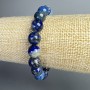 Lapis Lazuli Bracelet with Natural Stone, Smooth Bead, 10mm Ø, 18cm length (stretch)