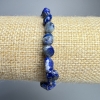 Lapis Lazuli natural stone faceted bracelet, 6×9mm approx., length 18 cm ± (stretch)