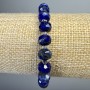 Bracelet Lapis Lazuli natural gemstone faceted rondelle, diameter 8x6mm, length 18cm, stretch with beads