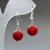 Earrings 'Coral' (raw) smooth bead, diameter 12mm±, length 33mm±