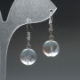 Earrings Mountain Crystal Natural Stone Smooth Bead, diameter 12.5mm±, length 33mm±