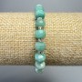 Amazonite Bracelet natural gemstone faceted rondelle, diameter 8x6mm+-, length 18cm+- (stretch) with beads