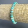 Amazonite Natural Stone Disc Bracelet, diameter 6x3mm±, length 18cm± (stretch) with beads